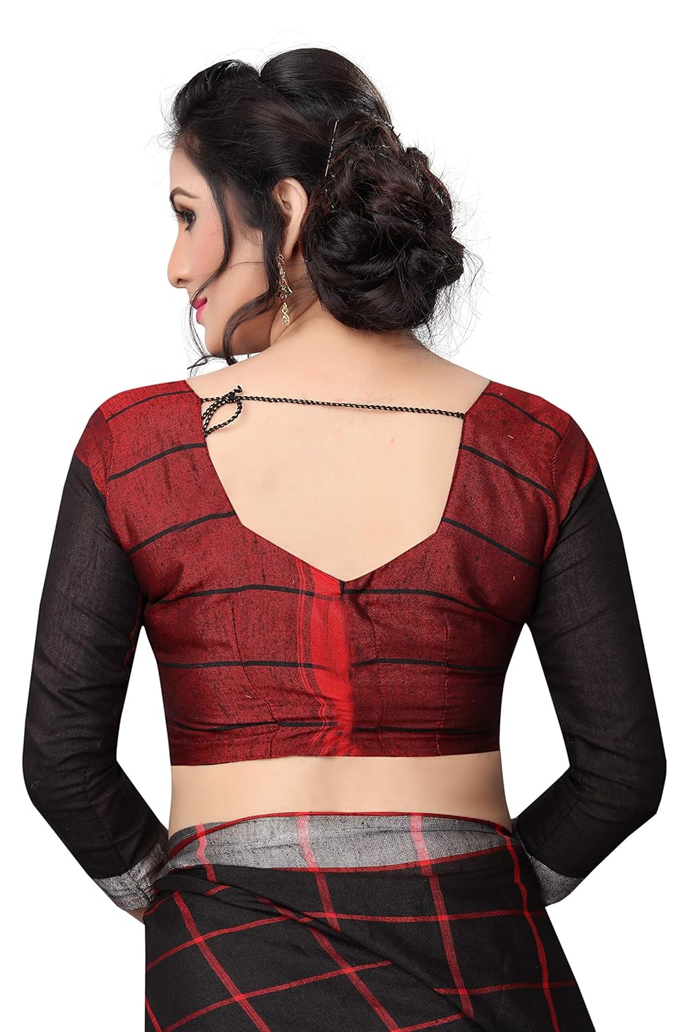 perfectblue linen saree with blouse piece