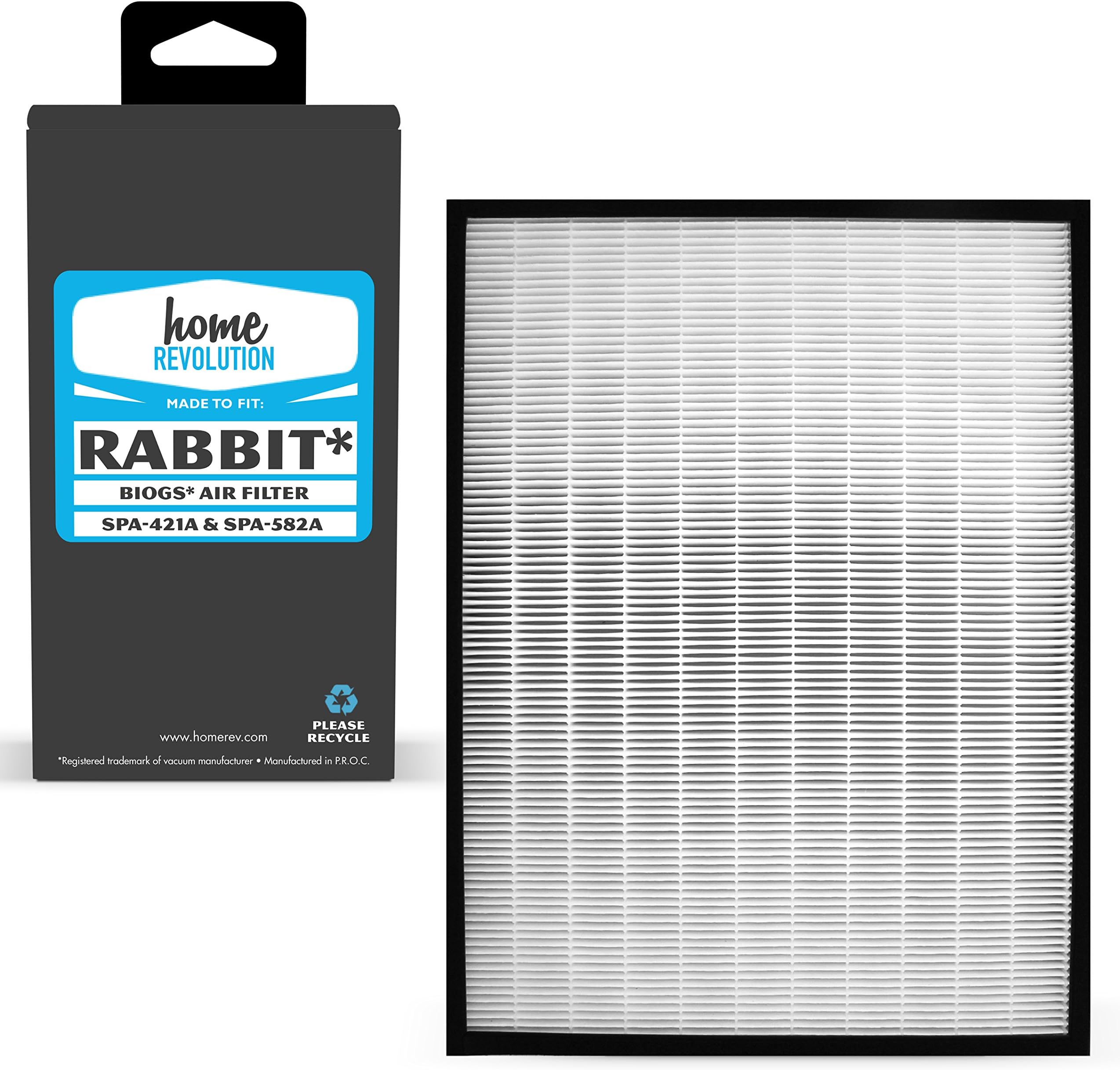 Home Revolution Replacement HEPA Filter, Fits Rabbit Air BioGS, BioGP SPA-421A and BioGP SPA-582A Air Purifier and Part SPA-421A & SPA-582A