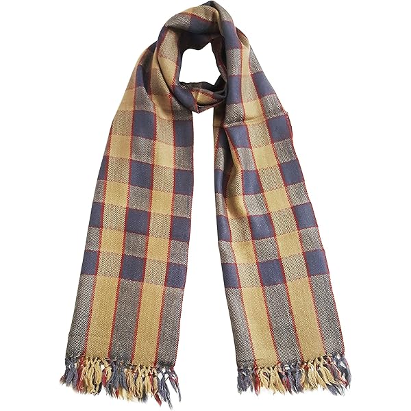Mehrunnisa Double Sided Plaid Woolen Long Scarf/Muffler – Unisex