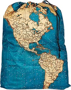 Kikkerland Travel-Size Laundry Bag, World Map