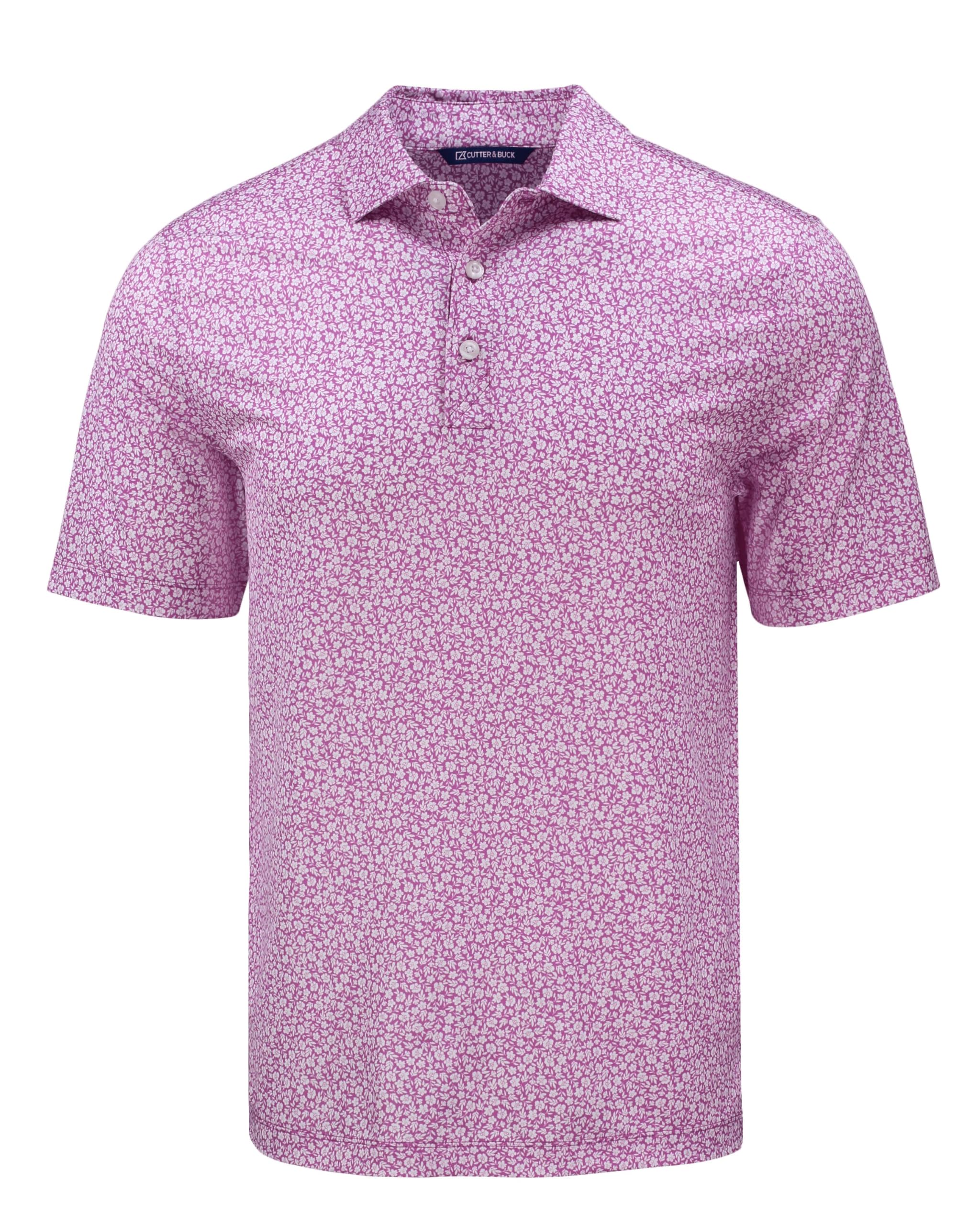 Cutter & Buck Pike Eco Flora Print Mens Polo, Gelato