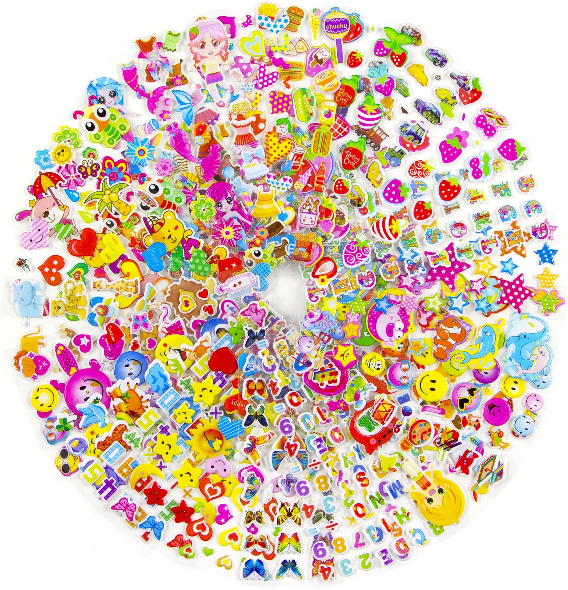 MoCeYa Cute Stickers for Girls - 25 Different Sheets 3D Puffy Girl Stickers for Toddlers Girls Stickers for Little Girls Goodie Bag Emoji Crafts for Girls Dress Up Stickers