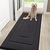 Smiry Dog Door Mat for Muddy Paws Indoor Entrance, Absorbs Moisture and Dirt Low-Profile Washable Front Door Mat for Floor Home Entryway (48x30 Inches, Dark Grey)