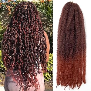 XSASLYET Marley Twist BraidIng Hair, Cuban Twist, 18 In,8 Packs,1B/350 | Cuban Twist Hair, Marley Braiding Hair, Afro Kinky T