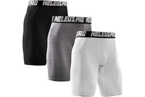NELEUS Men's 3 Pack Performance Compression Shorts