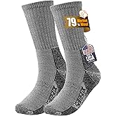 SAMSOX Merino Wool Hiking Socks, Made in USA Midweight with Targeted Cushion, Hunting Socks for Men & Women (Bozeman Lite)