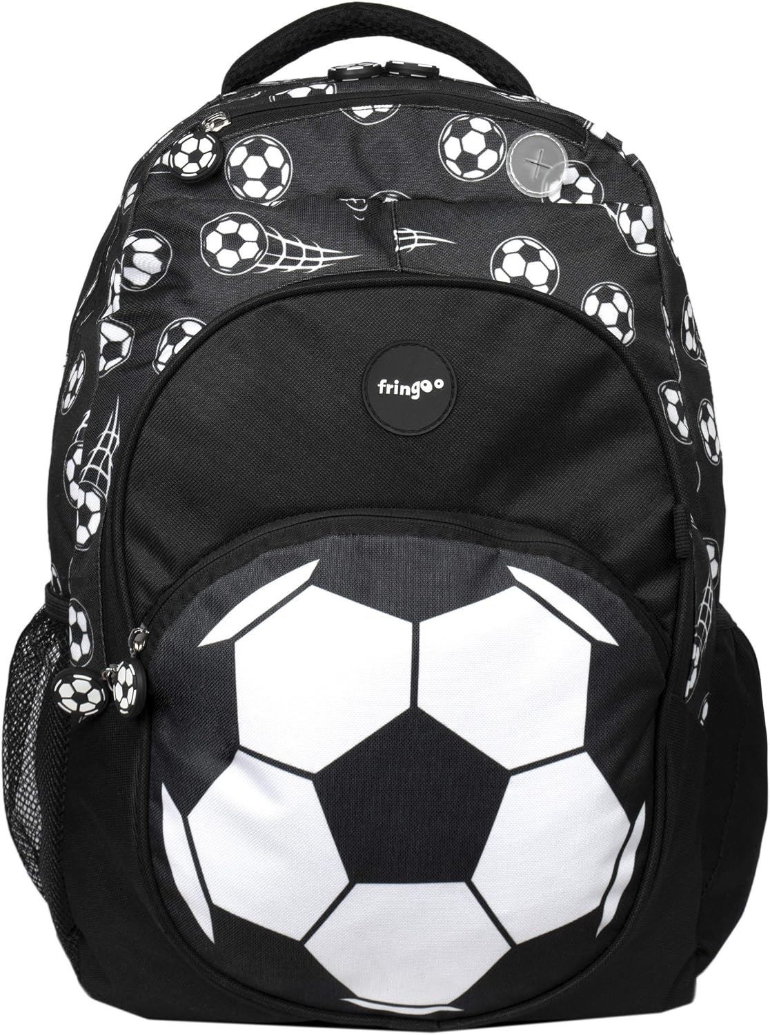 Fringoo - Large Kids Backpack For Boys and Girls, Football Black