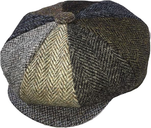 Harris Tweed Patchwork Baker boy Newsboy Cap Amazon.co.uk Clothing