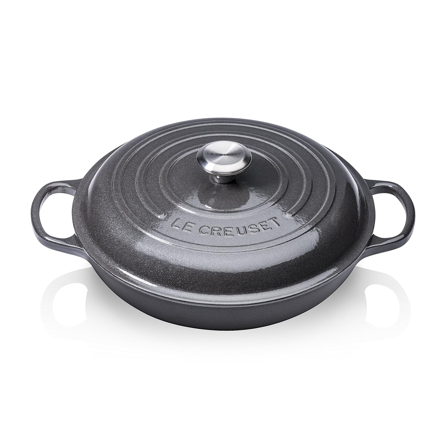 Le Creuset Signature Cast Iron Shallow Casserole, 30 cm Midnight Grey Amazon.co.uk Kitchen