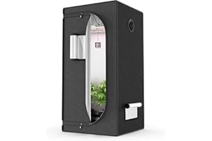 iPower 32" x 32" x 63" Hydroponic Water-Resistant Grow Tent, Removable Floor Tray and Tool Bag, with Observation Window, for Indoor Plant Seedling, Propagation, Blossom, Black