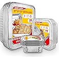 Disposable Foil Pans with Lids (Set of 40) Heavy Duty Aluminum Pans with Lids (20) 9x13, (10) 8x8, (10) 1-Lb Baking Tins with Covers for Cooking, Heating, Storing, Food Prep, Holiday Dinner Meals