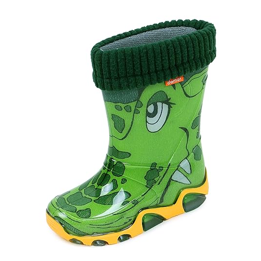 demar. Bunte Regenstiefel mit Stiefelsocken Kinder Jungen Krokodil Grün PVC