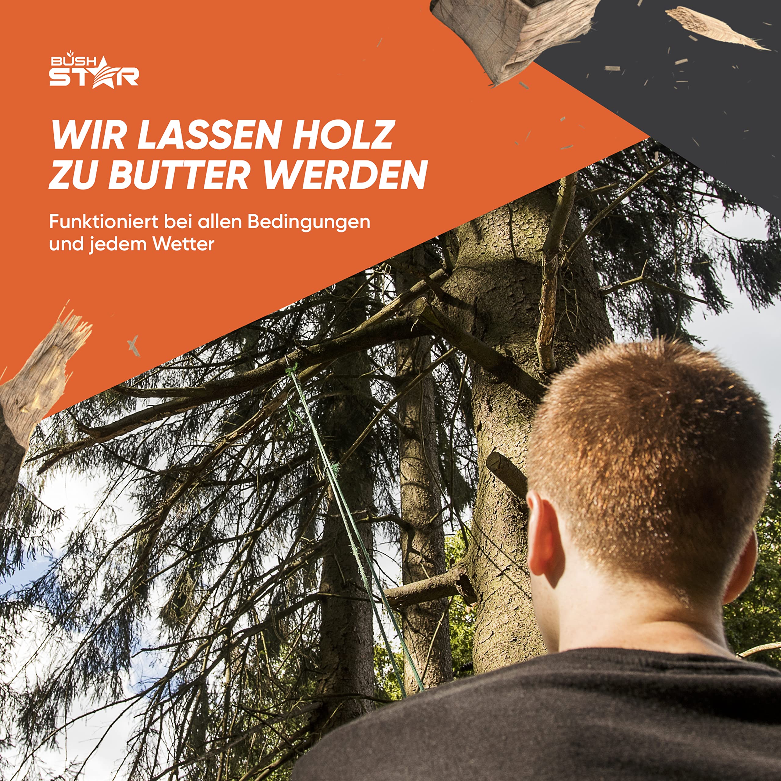 Bushstar Handkettensäge mit 33 Zähnen inkl. Gürteltasche und GRATIS FEUERSTARTER Holz schnell und einfach sägen - Premium Hand-/AST-/Holz-/Gartensäge für Survival, Outdoor & Camping 6