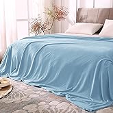 BEDELITE Fleece Blankets Queen Size Washed Blue Throw Blankets for Bed, Luxury Plush Cozy Fuzzy Blanket 90x90 inches, Super Soft Warm Lightweight Throw Blanket All Seasons Suitable