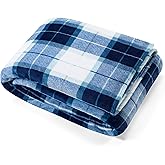 Nautica - Queen Blanket, Soft Plush Fleece Bedding, Ideal for Bed or Couch, Oeko-Tex Certified (Northsail Plaid Blue)