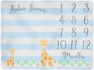 personalized giraffe baby blanket