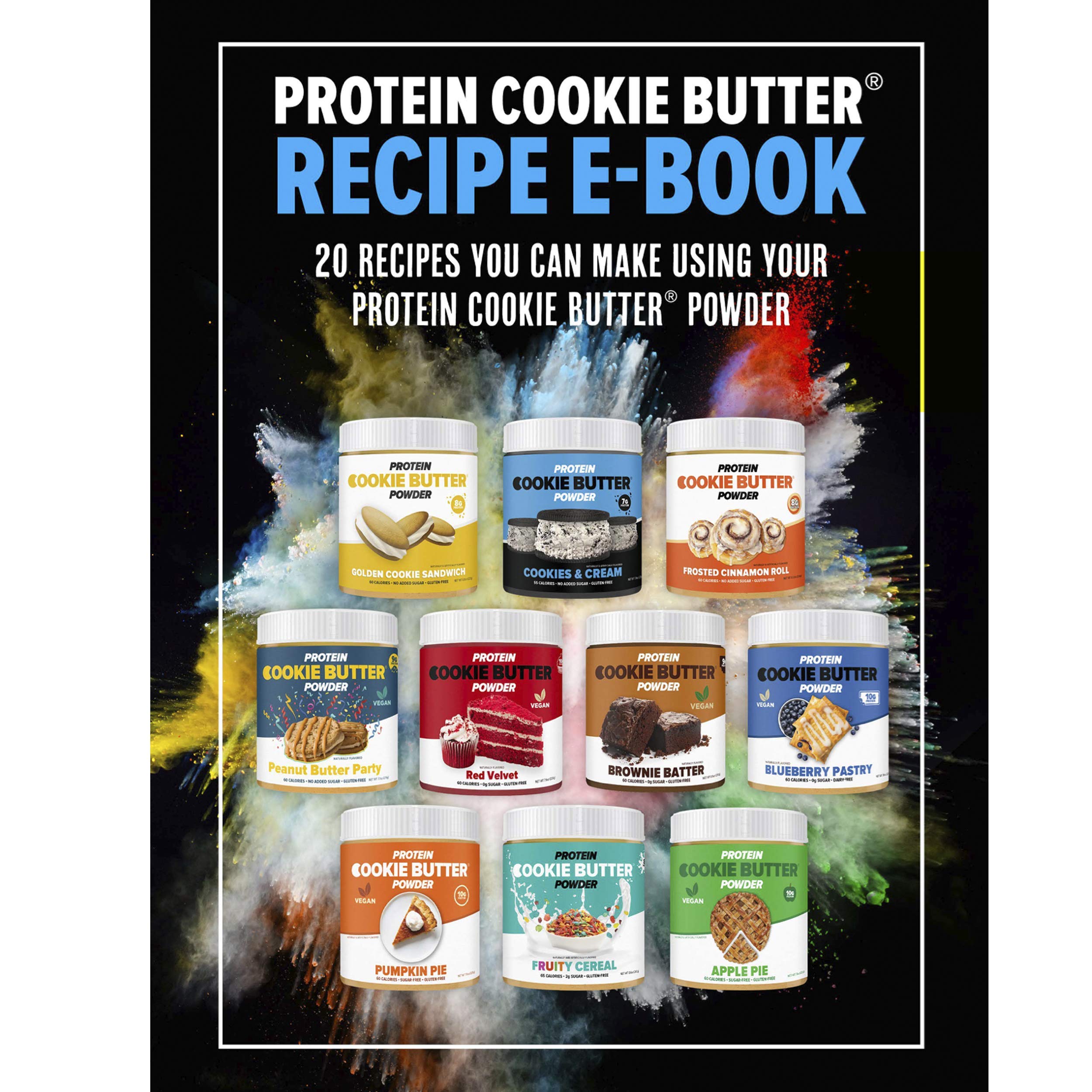 Flexible Dieting Lifestyle Vegan Protein Cookie Butter Powder - Blueberry Pastry | Dairy-Free, Keto-Friendly, Low Carb, Sugar-Free | Easy to Mix, Bake and Spread | 7.8oz