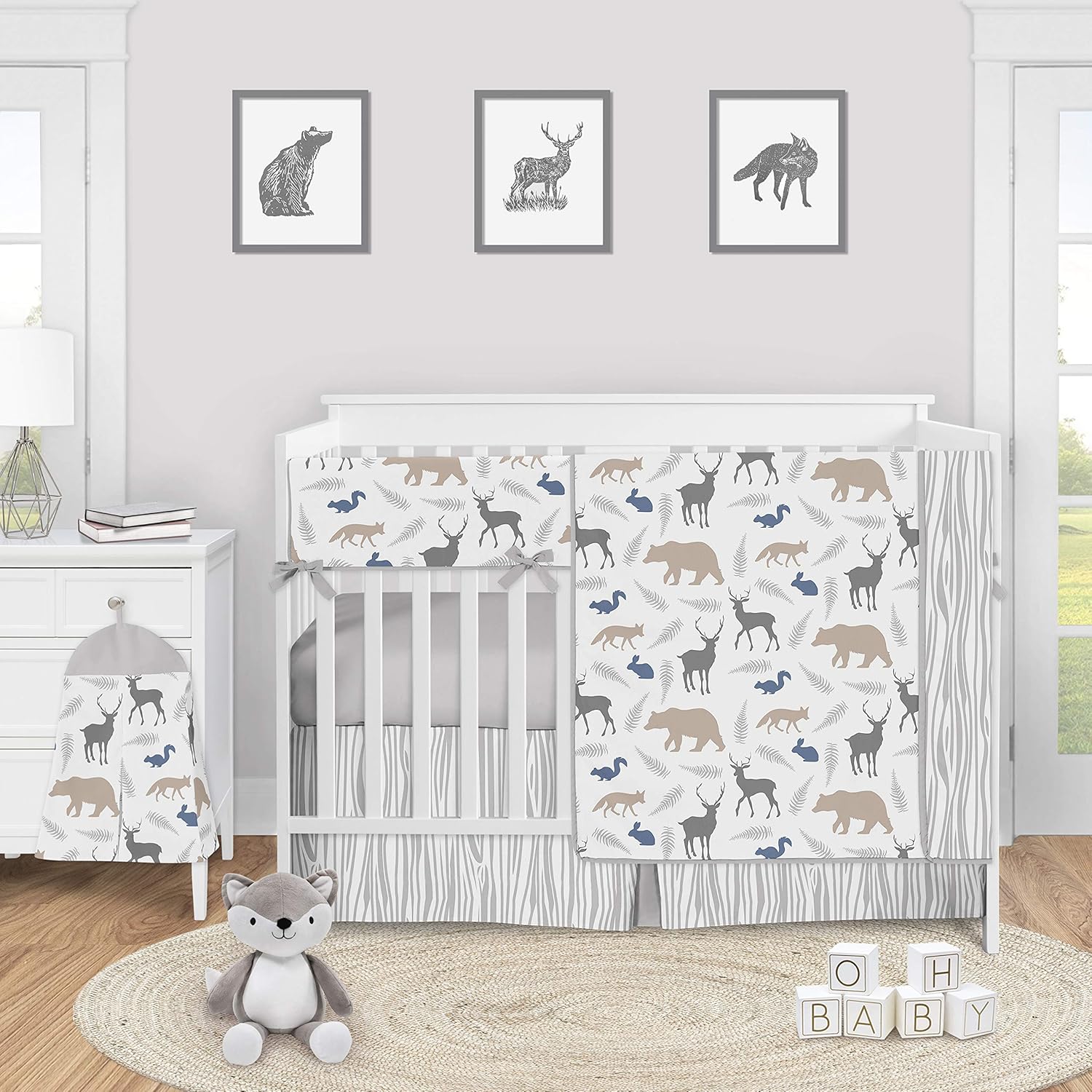 baby boy room blue and grey