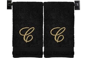 CUSTOM LUXURY TOWELS Monogrammed Hand Towels - Set of 2 - Genuine Turkish Hand Towels - Choose Any Letter - Choose Towel and Thread Color - Embroidered Script Monogram - Personalized Towels - Monogrammed Towels