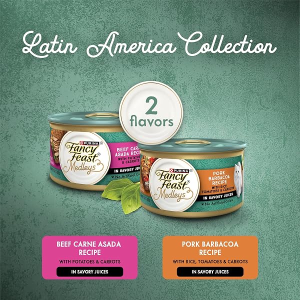 PURINA FANCY FEAST MEDLEYS LATIN AMERICA WET CAT FOOD VARIETY PACK – (PACK OF 2) 12 CT. CANS
