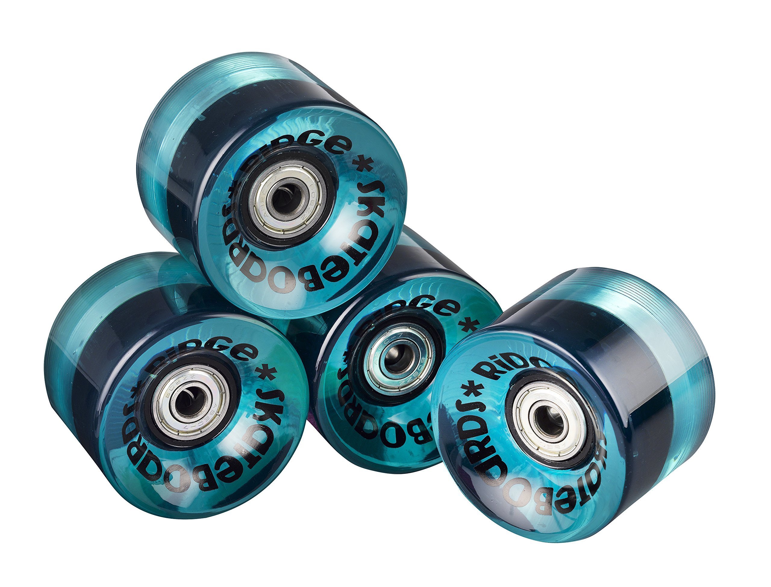 Ridge Skateboards Longboard wheels, Clear Blue, 70MM