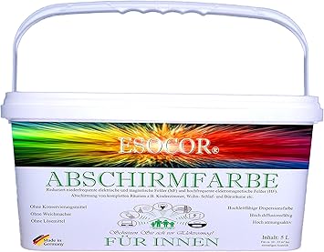 5 Liter Esocor Abschirmfarbe Innen Elektrosmog Schutz Emv Abschirmung Hochleitfahige Wandfarbe Fur Allergiker Und Gesundheitsbewusste Ideal Fur Sensible Innenraume Amazon De Baumarkt
