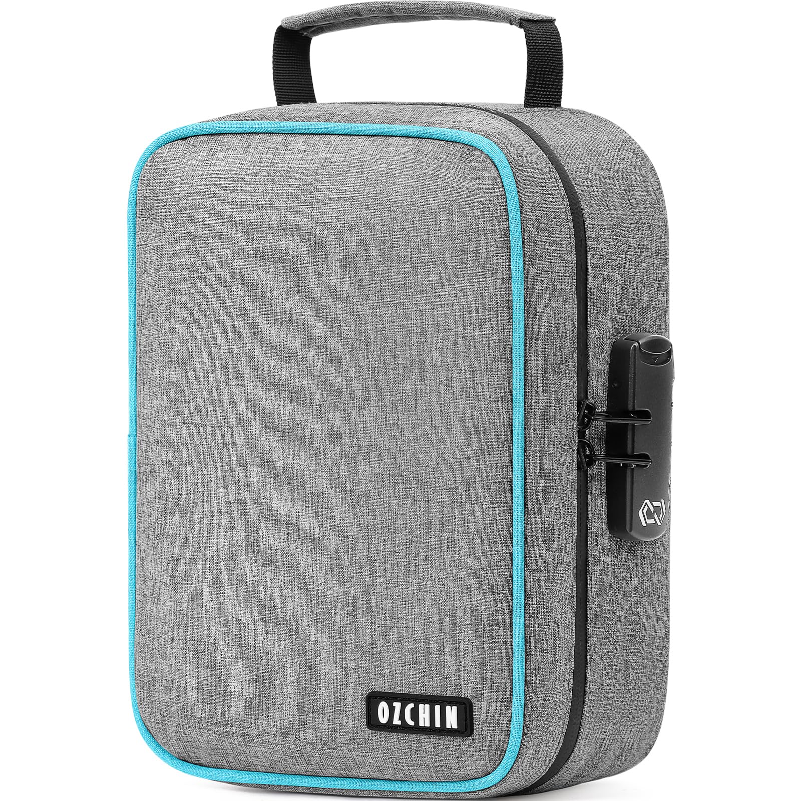 Photo 1 of OZCHIN Smell Proof Bag with Combination Lock File Organizer Case Container Medicine Odorless Storage Lock Box Great Gift for Friend (grey, L)