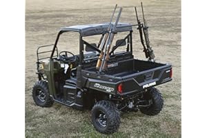 Great Day Quick-Draw Sporting Clays UTV Gun Rack - 4 Gun Model - For UTVs With 36-60in Bed Width - Aluminum Frame - Black Powder-Coated Finish, QD804-SC