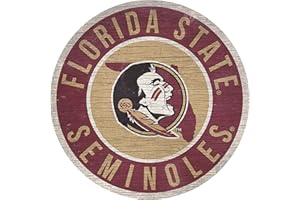 GameDay Novelties Florida State 12" Circle with State and Team Logo Wood Sign