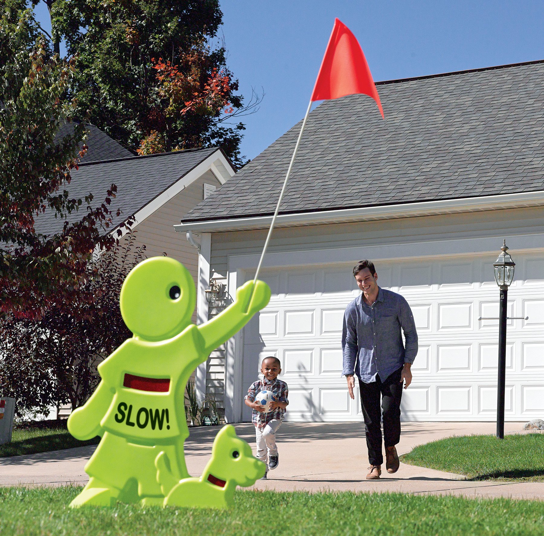 Children At Play Sign Slow Down Driveway Protection Green Reflective
