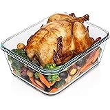 14 Cup/ 112 oz LARGE Glass Food Storage Container with Locking Lid. Ideal for Storing food, Vegetables or Fruits. Baking Cass