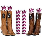 My Boot Trees - Boot Shaper Stands for Closet Organization - Keeps Them Shaped Properly - Many Patterns to Choose from - 1 Pair (Pink Chevron)