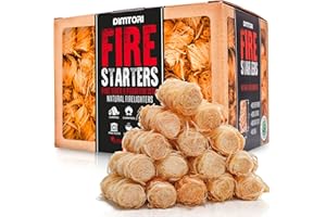 DIMTORI Fire Starter for Indoor and Outdoor Use, Natural, Eco-Friendly Firelighters for Grills, Smokers, Campfires, Fire Pits, Wood Stoves - Waterproof, Odorless, All-Weather Charcoal Starters - 50 pcs