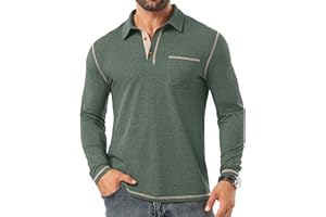Sailwind Mens Long Sleeve Polo Shirts Cotton Fashion Casual Classic Collared Golf Shirts