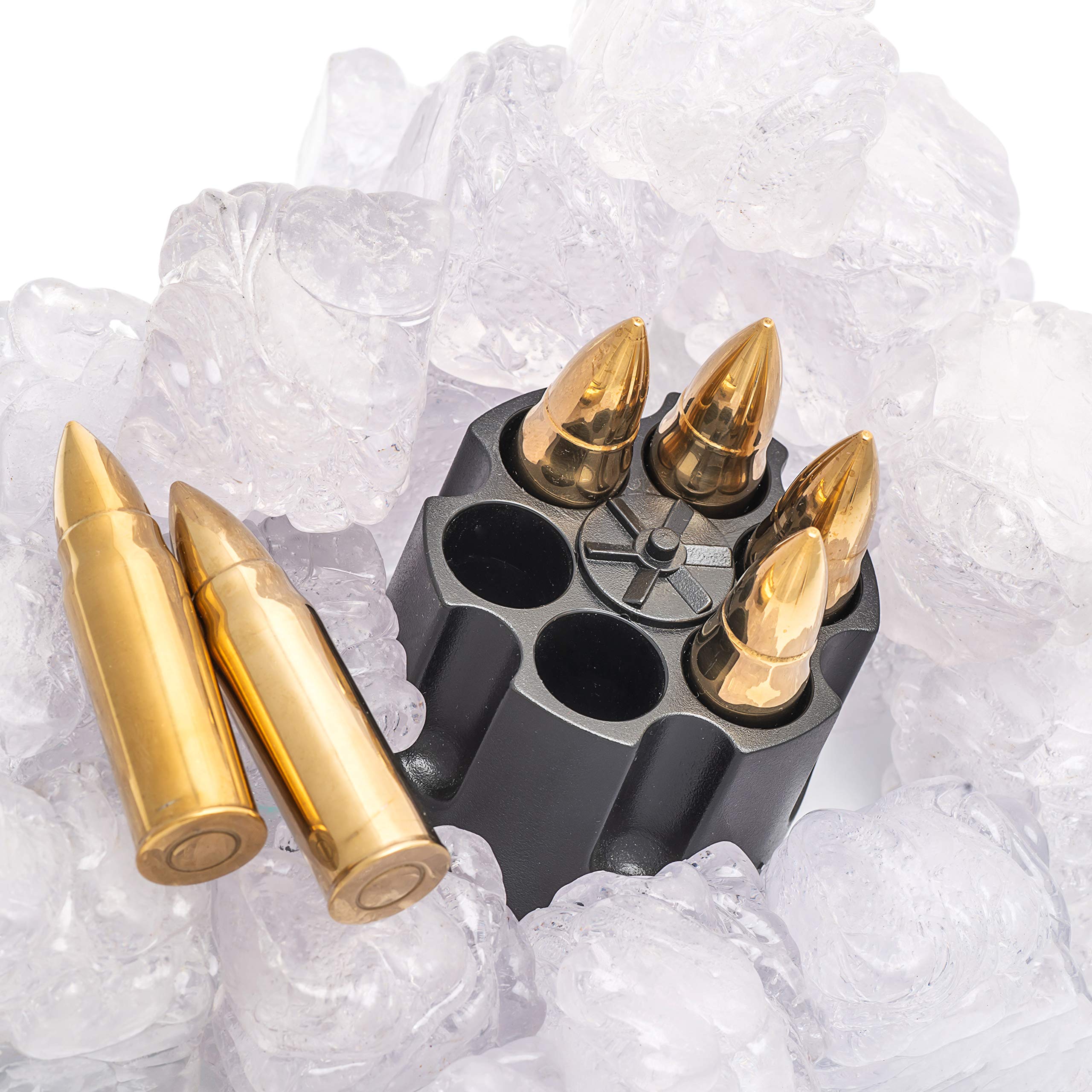Cool Gifts for Men Set of 6 Whiskey Bullets Stainless Steel in Revolver