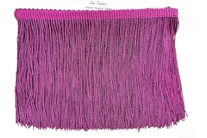 SEW TRENDS 10 Yards of 6" Long Chainette Fringe Thread Yarn Tassel Trim Braid Fringe for Crafts Sewing and Decor-Pink Purple