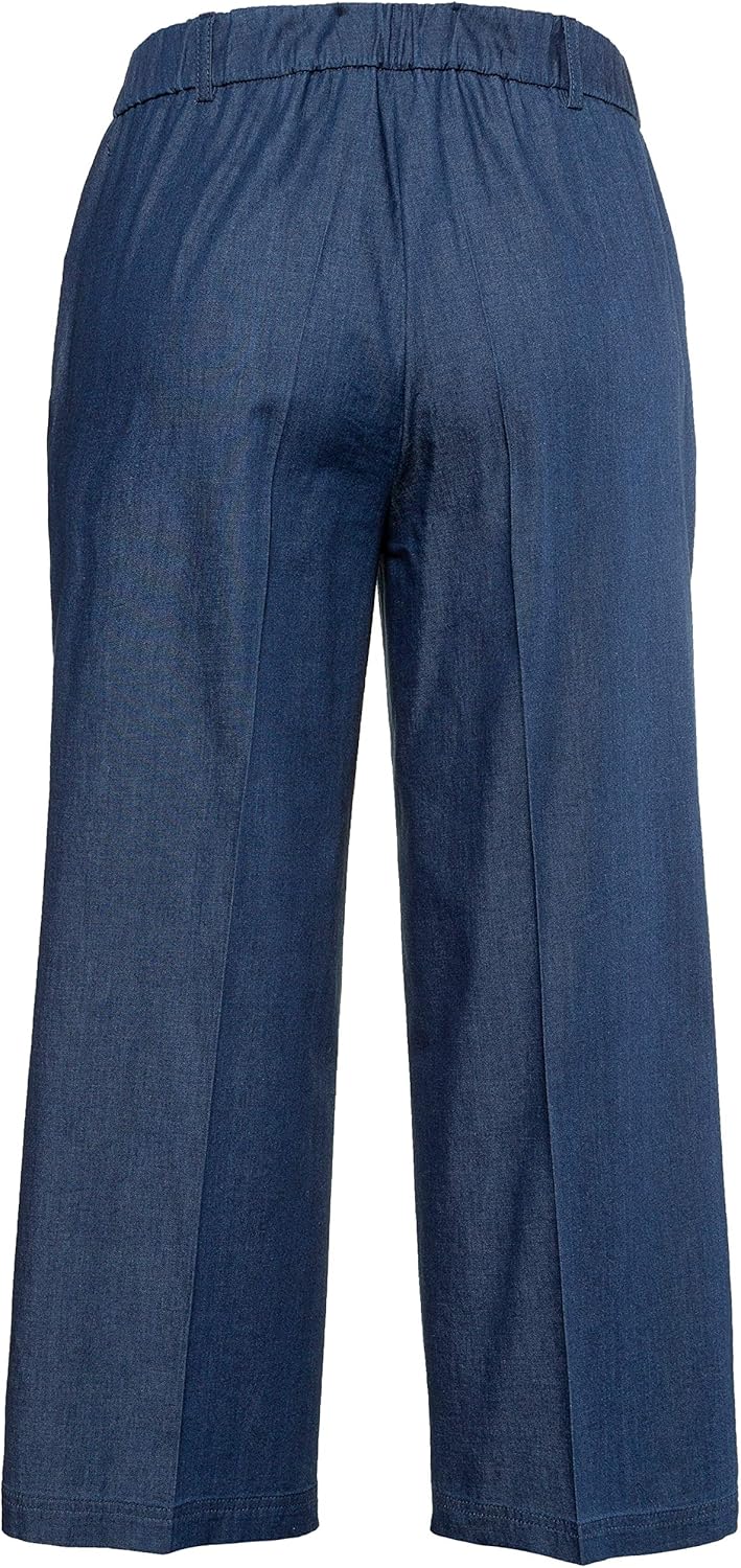 women's flat front back elastic stretch denim pants