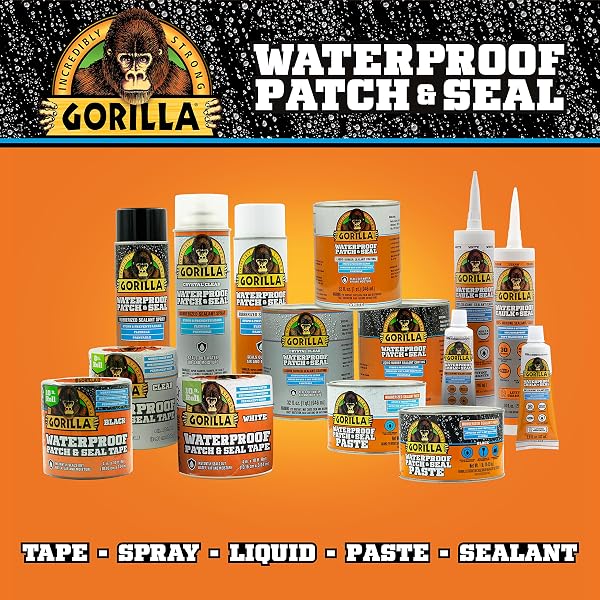 GORILLA PATCH & SEAL LIQUID RUBBER WATERPROOF SEALANT, BLACK, 32 OUNCE (PACK OF 1) – SEALS OUT WATER, AIR, AND MOISTURE