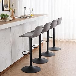 YOUTASTE Fabric Grey Bar Stools Set of
