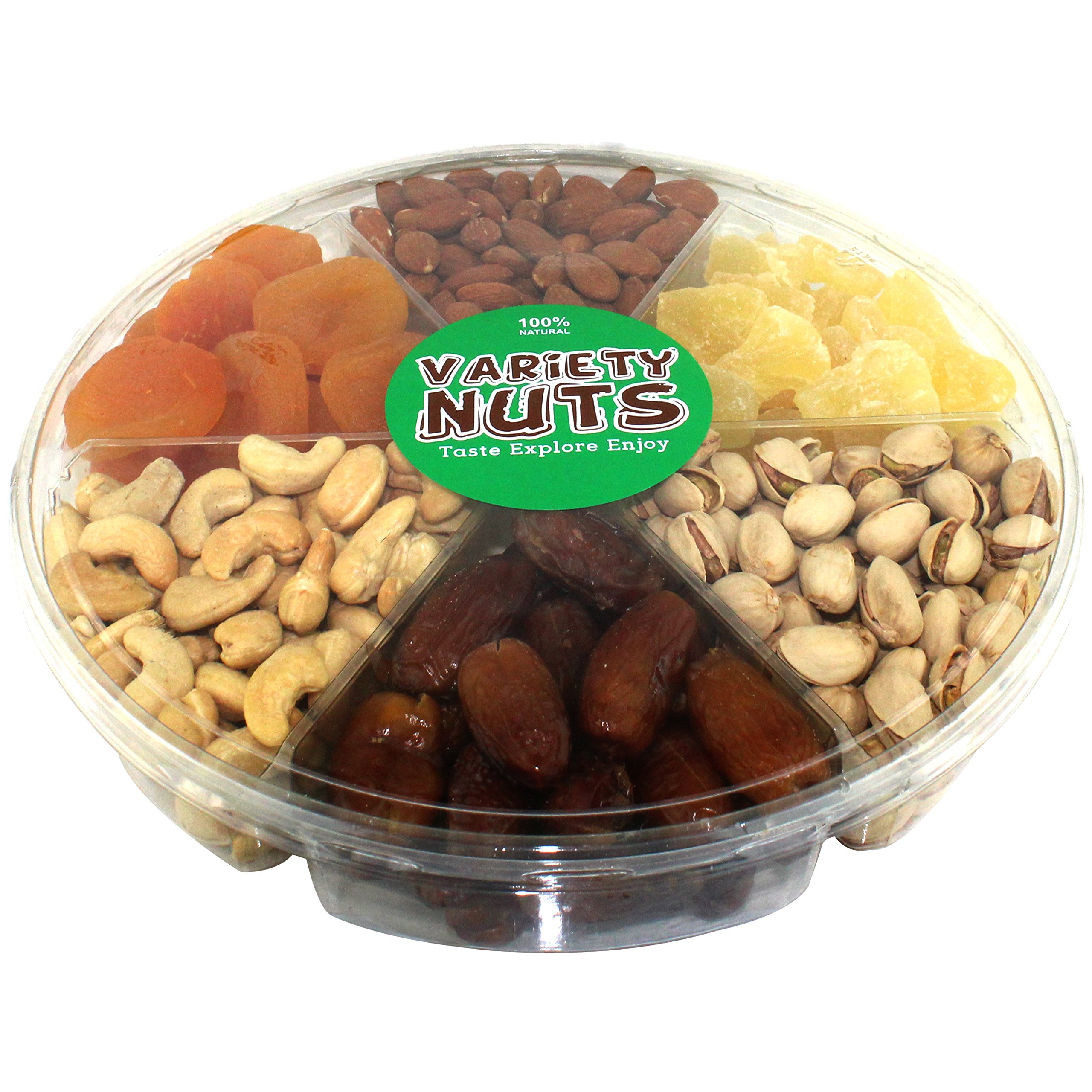 Premium Gourmet Nuts & Dried Fruits Gift Basket, Large Tray Fresh and