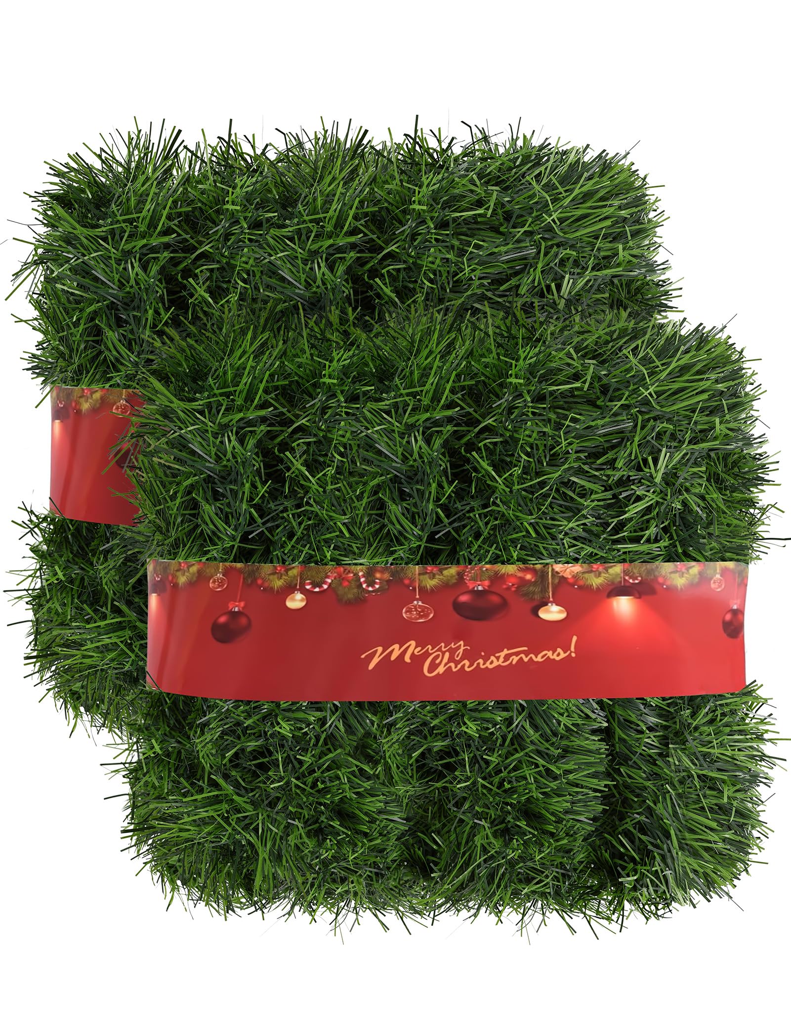 View 1 of 100FT Artificial Christmas Garland - Classic Soft Green Vine for Large Venues & Events - Durable Outdoor/Garden/Home Festive Holiday Decor with Weather-Resistant Material