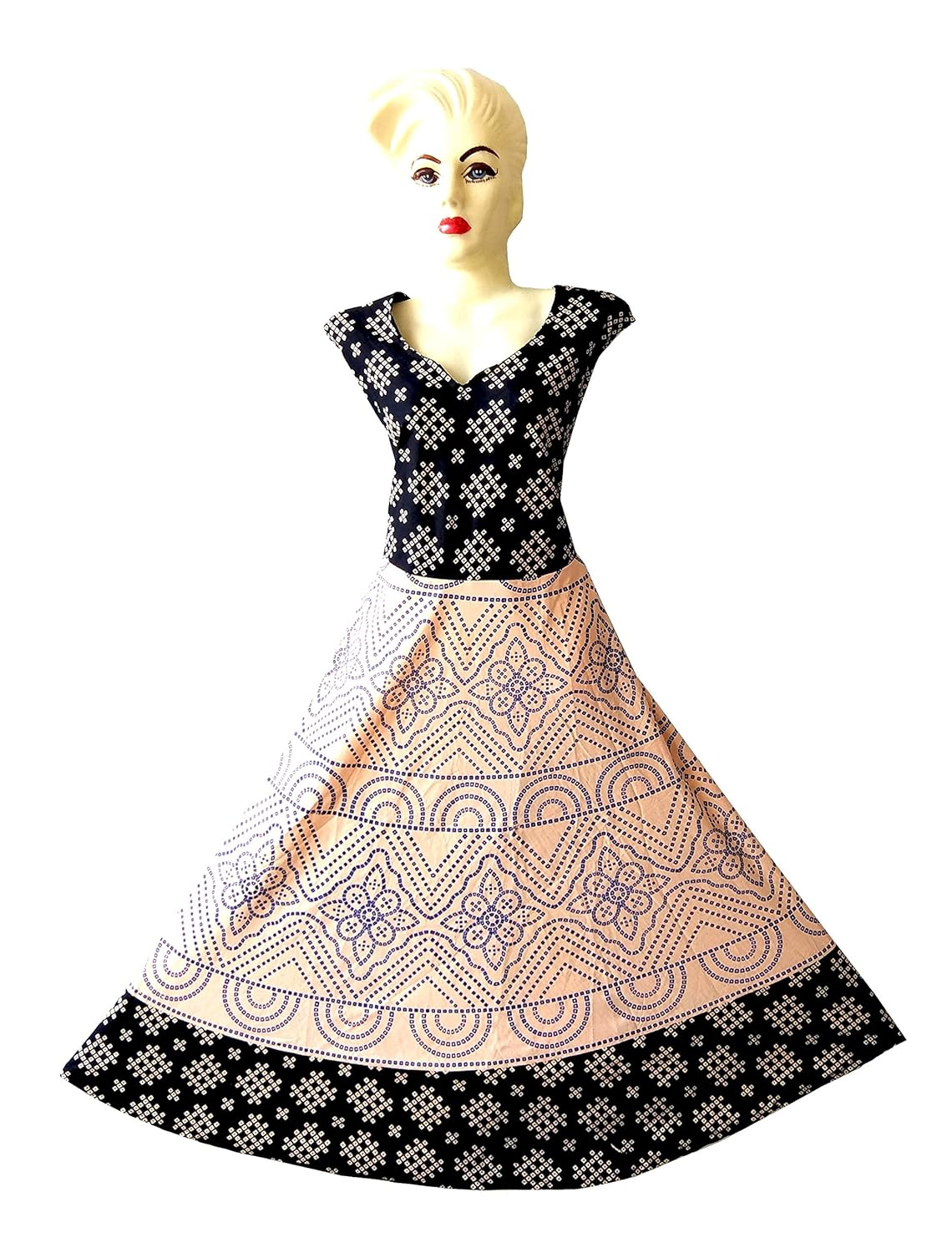 kurti studio women's premium cotton long maxi dress - free size upto 44inch