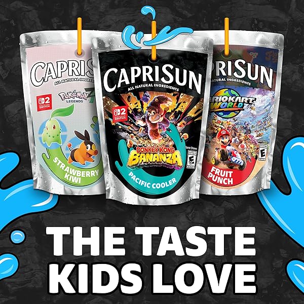 CAPRI SUN FRUIT PUNCH, STRAWBERRY KIWI AND PACIFIC COOLER FLAVORED JUICE DRINK BLEND VARIETY PACK, 30 CT BOX, 6 FL OZ POUCHES