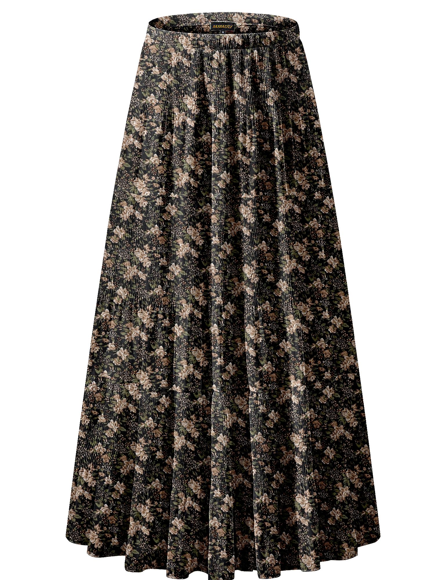 NASHALYLY Women's Chiffon Elastic High Waist