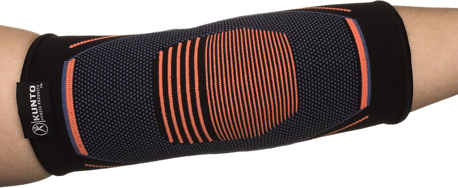 Kunto Fitness Elbow Brace Compression Support Sleeve (Shipped From USA) for Tendonitis, Tennis Elbow, Golf Elbow Treatment - Reduce Joint Pain During Any Activity!: Sports & Outdoors