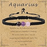 GolbalJew Zodiac Bracelets for Women Healing Crystal Stone 6mm Beads Bracelet Birthday Zodiac Gifts Horoscope Spiritual Bracelet
