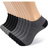 MONFOOT Men's/Women's 4-10 Pairs Cotton Cushion Low Cut Ankle Socks, Multipack