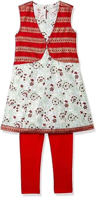Girls' A Line Regular Fit Cotton Salwar Suit Set