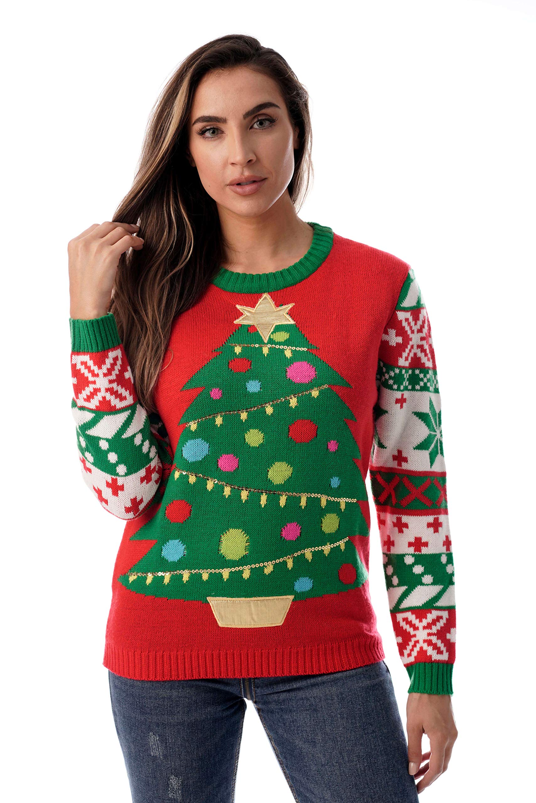 #followme Womens Ugly Christmas Sweater - Sweaters for Women