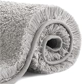 Non Slip Bath Mat Thick Microfiber 40x60cm Light Gray